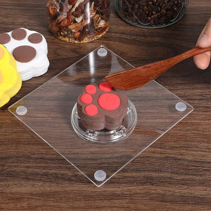4 PCS Small Acrylic Plastic Lazy Susan Turntable Small Lazy Susan Bearing 4.7 Inch Plastic Cookie Turntable Bearings Hardware, Turntables Organizer for Kitchen Pantry Spice Rack Table Cake