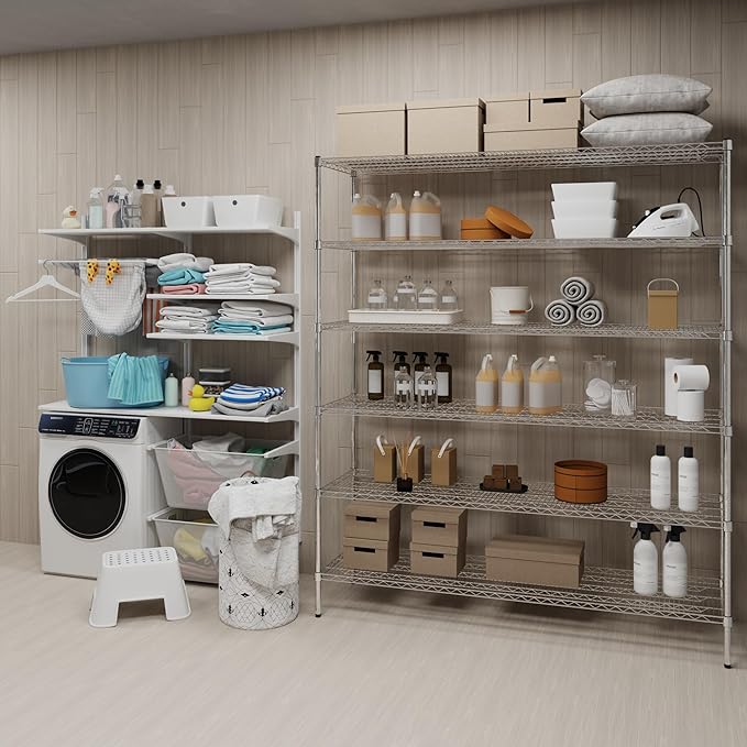 21" Deep x 72" Wide x 74" Height Wire Shelving Kit | 6-Tier | NSF Commercial Storage Rack Unit