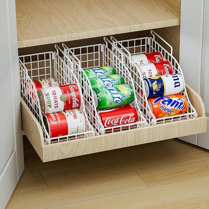Sonyabecca 3-Pack Soda Can Organizer for Pantry, Stackable Can Storage Organizer Pantry, Canned Food Storage Basket With Handles for Pantry Kitchen Countertop Cabinet Patent Pending