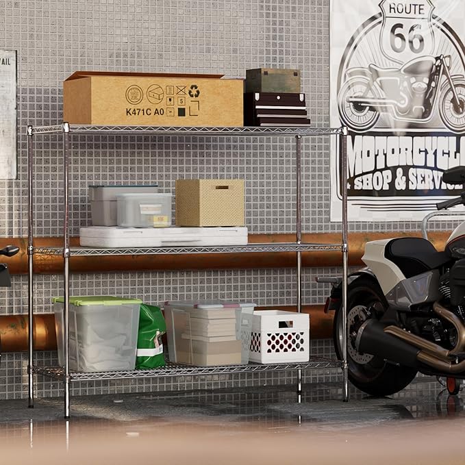 21" Deep x 60" Wide x 54" Height Wire Shelving Kit | 3-Tier | NSF Commercial Storage Rack Unit