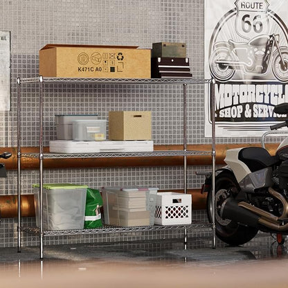 21" Deep x 60" Wide x 54" Height Wire Shelving Kit | 3-Tier | NSF Commercial Storage Rack Unit