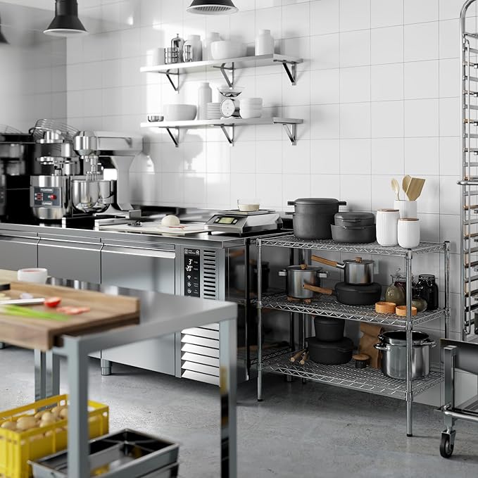 18" Deep x 36" Wide x 34" Height Wire Shelving Kit | 3-Tier | NSF Commercial Storage Rack Unit