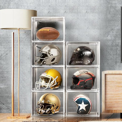 DAOOH 5 Pack XXX-Large Extra Large Acrylic Display Case 17''x13''x13'' Transparent Shoe Display Case Sneaker Storage Clear Stackable Boot & Shoe Boxes Large Showcase for Helmet, Figures Collectibles
