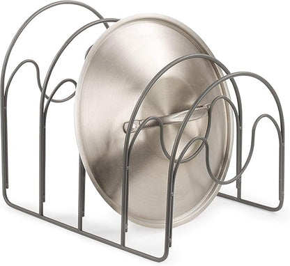 Spectrum Diversified Arc Lids for Pots & Pans, Storage & Organization, in-Cabinet Skillet & Bakeware Organizer, Sturdy Steel Kitchen Cupboard Organi, Medium, Industrial Gray (A50176)