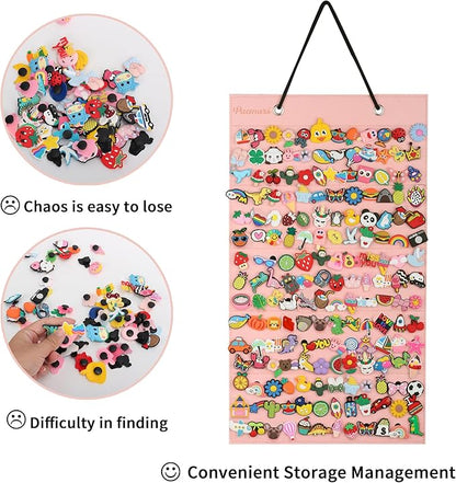 PACMAXI Shoe Charms Organizer, Hanging Shoe Charm Holder with 187 Holes, Portable Shoe Decoration Shoe Charms Display Stand, Wall Mounted Display Holder for Shoe Charms(Shoe Charms Not Included)