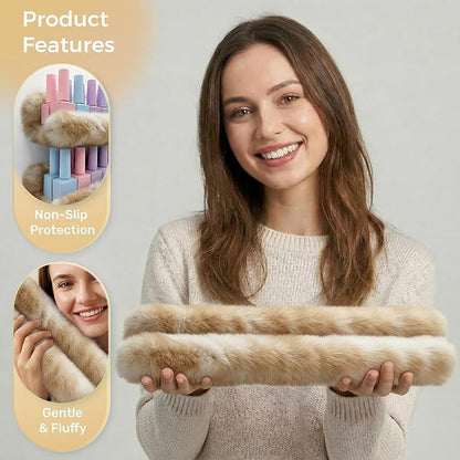 Care&More YJ 15 Inch Nail Polish Shelves, 4-Pack Fuzzy Display Nail Polish Rack for Storing Nail Bottles, Sunglasses, Essential Oils, Plush Soft (Brown)