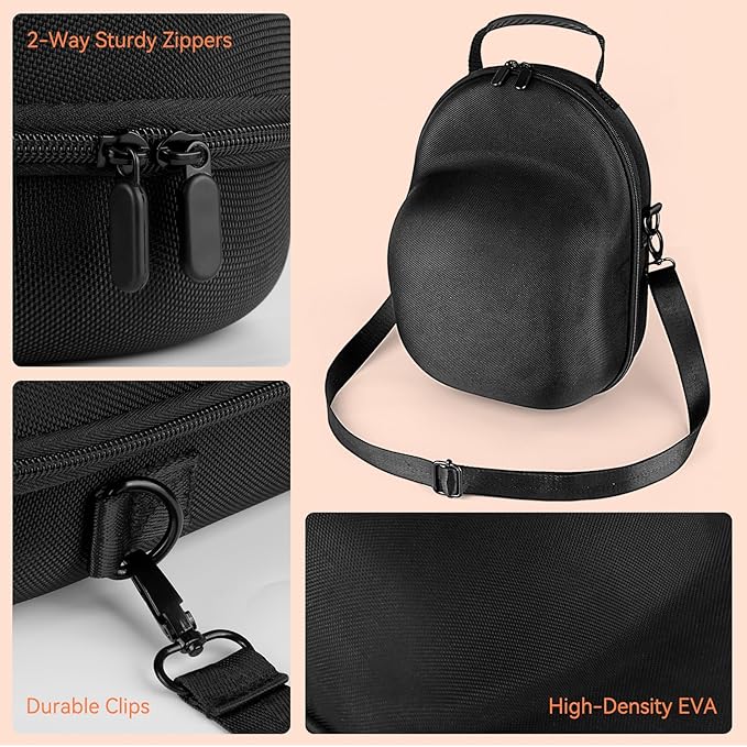 Travel Hat Case for Baseball Caps, Hardshell Hat Case with Carrying Handle and Adjustable Shoulder Strap, Baseball Cap Hat Holder for 6 Hat Capacity,Travel Accessories for Men with Gifted Box