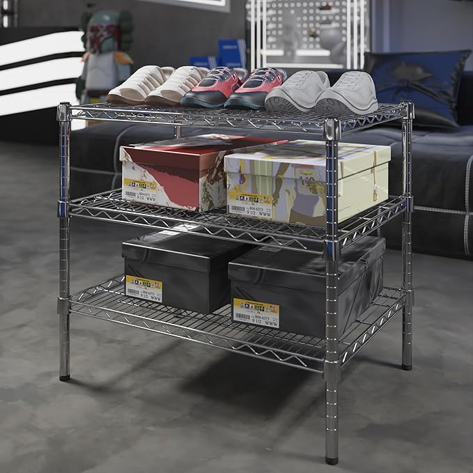 21" Deep x 30" Wide x 27" Height Wire Shelving Kit | 3-Tier | NSF Commercial Storage Rack Unit