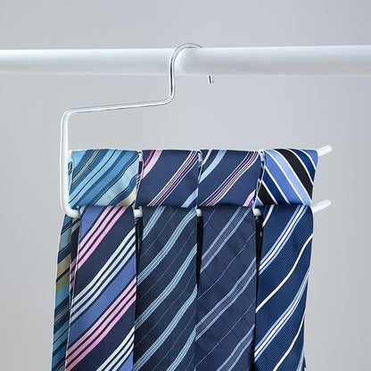 SHIMOYAMA Pants Hangers, 5 Pack, Trouser/Slack Hangers, Open Ended Double Rods Hanger, Space-Saving Clothes Hanger, White