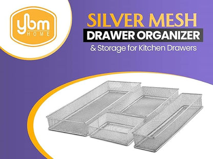 YBM HOME White Mesh Drawer Cabinet and or Shelf Organizer Bins, School Supply Holder Office Desktop Organizer Basket (2, 6x9x2 Inch)