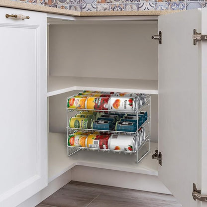 Lavish Home Canned Food Organizer, Chrome Plated Iron, Holds up to 36 Cans