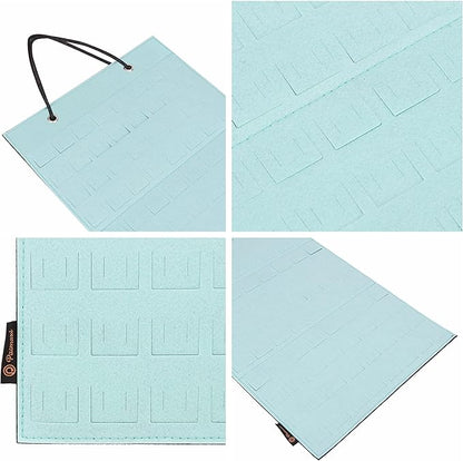 PACMAXI Hanging Brooch Pin Organizer, Display Pins Storage Case, Brooch Collection Storage Holder, Holds Up to 96 Pins.(Not Include Any Accessories) (S-96 Slots, Mint Green, Small)