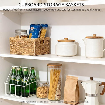 Storage Container, Natural Water Hyacinth Storage Bins Rectangular Basket,Arts and Crafts.