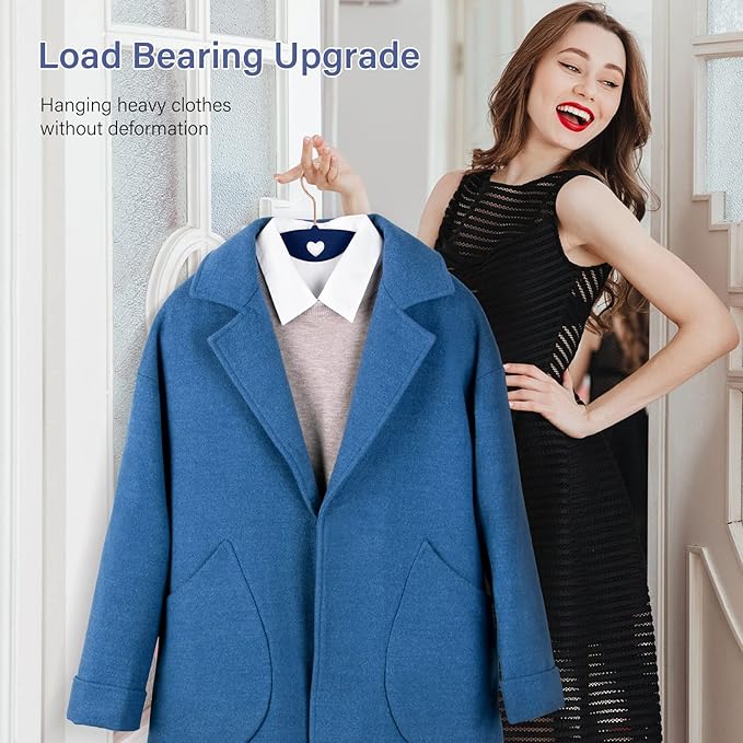 Velvet Hangers 50 Pack: Felt Clothes Hangers Heavy Duty Shirt Sweater Hangers No Shoulder Bump Non Slip Slim Thin Coat Hangers for Closet - Blue