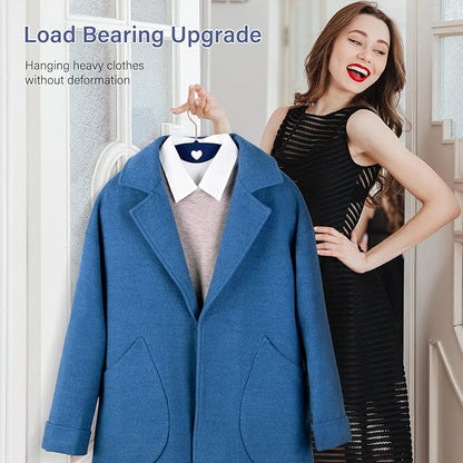 Velvet Hangers 50 Pack: Felt Clothes Hangers Heavy Duty Shirt Sweater Hangers No Shoulder Bump Non Slip Slim Thin Coat Hangers for Closet - Blue