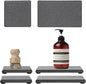 4PCS Water Absorbing Sponge Holder Diatomite Stone Sink Tray Mat, Quick Drying Kitchen & Bathroom Counter Tray Vanity Caddy, Diatomaceous Earth Dish Soap Dispenser Organizer, Dark Gray