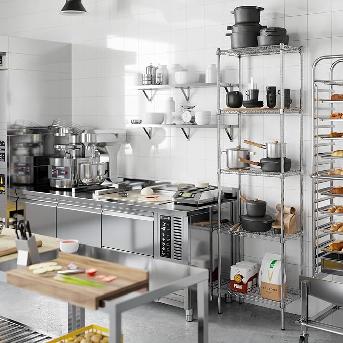 14" Deep x 24" Wide x 86" Height Wire Shelving Kit | 5-Tier | NSF Commercial Storage Rack Unit