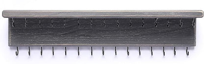 SANY DAYO HOME Jewelry Organizer with 30 Hooks and Shelf, 15 x 3 x 4 inches Wall Mounted Rustic Pine Wood Holder for Necklaces and Bracelets, Suitable for Kids and Adults