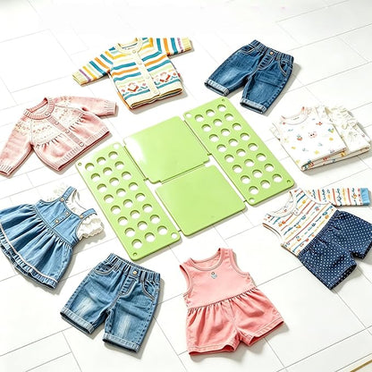 Toddler Shirt Folding Board (Ages 1–7) – Build Independence & Fine Motor Skills, Mini Kids Clothes Folding Board & Shirt Folder, Portable Laundry Organizer for Small Sizes（Cyan）