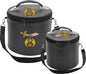 Machine Embroidered Shriner Fez Case – Deluxe Masonic Fez Cap Storage Box with Strap, Imitation Leather Gifts, Display Box for Masonic Fez Hats (Black)