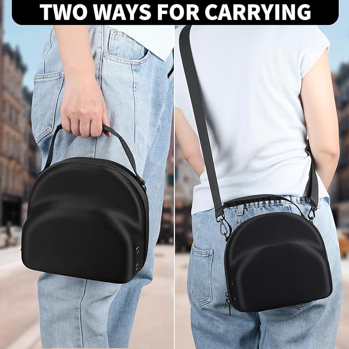 GERMUN Hard baseball hat case, Hat Carrier Travel Case with Adjustable Shoulder Strap, Hat cap case for 3 Baseball Caps - Perfect for Traveling & At-Home Storage (Black)