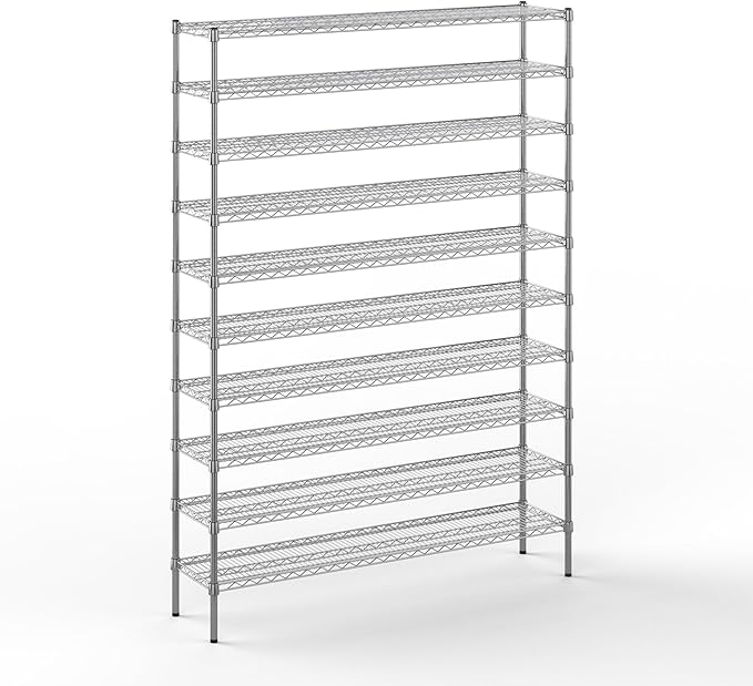 14" Deep x 60" Wide x 86" Height Wire Shelving Kit | 10-Tier | NSF Commercial Storage Rack Unit
