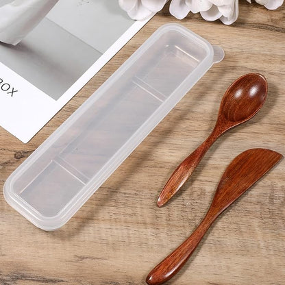 Utensil Holder for Lunch Box, 2 Pcs Clear Utensil Case Portable Flatware Box Simple Travel Tableware Storage Case Chopstick Cases for Cutlery Kit