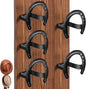 DoubleFill 5 Packs Cowboy Western Hat Rack Cowboy Hat Holder Hat Hanger Wall Mount Black Hat Hooks for Display Wall Decor Keeps Original Shape of Hat