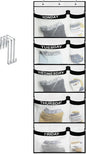 Weekly Kids Clothes Organizer Day of Week School, Over the Door Clothing Storage Organizer from Monday to Friday, Hanging Closet Organizer wtih 3 Metal hooks or Nursery, Bedroom