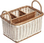 Hemoton Cutlery Storage Organizer Basket, Hand Woven Utensil Holder, Silverware, Tote Bin Basket for Kitchen Table, Cabinet, Holds Forks, Knives, Spoons, Napkins, Pens, Indoor or Outdoor Use