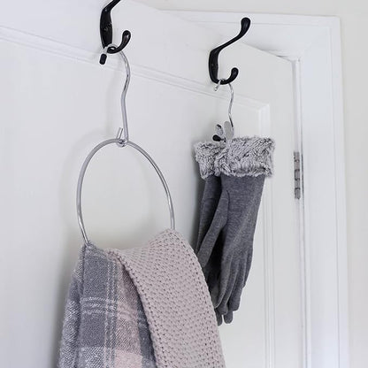 HANGERWORLD Pack of 3 Pack Belt Organizer for Closet Rack Chrome Ring Hanger for Belts Ties Scarves and Accessory Storage