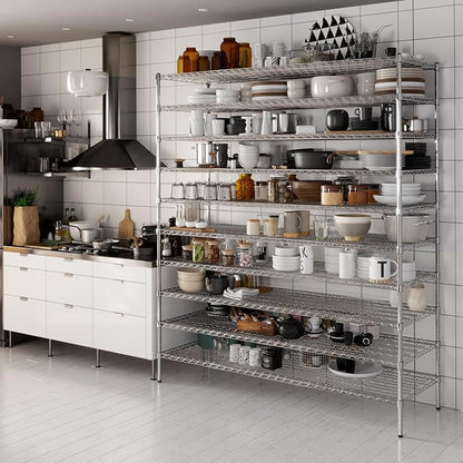 24" Deep x 72" Wide x 86" Height Wire Shelving Kit | 10-Tier | NSF Commercial Storage Rack Unit