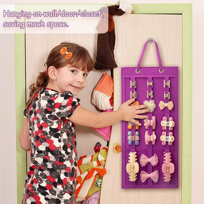 SMUK Hanging Hair Claw Clip Organizer - Large & Small Claw Clip Storage Display for Thick Hair, On Wall, Door, Wardrobe