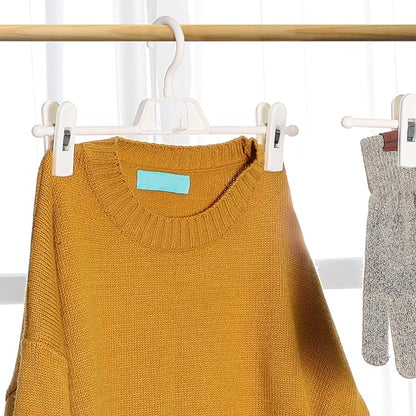 YARNOW Plastic Pants Hangers with Clips White, 10 Pcs Adjustable Skirt Hangers, Space-Saving Design, Ideal for Closet Organizer and Storage