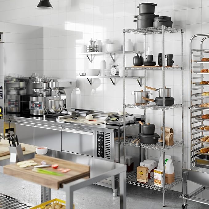 21" Deep x 24" Wide x 86" Height Wire Shelving Kit | 5-Tier | NSF Commercial Storage Rack Unit