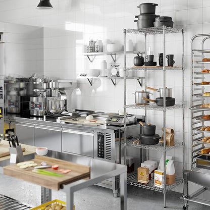 21" Deep x 24" Wide x 86" Height Wire Shelving Kit | 5-Tier | NSF Commercial Storage Rack Unit