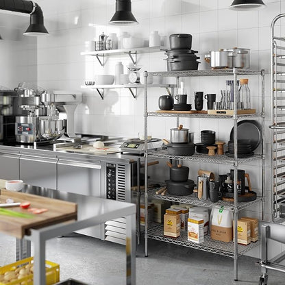 21" Deep x 36" Wide x 64" Height Wire Shelving Kit | 5-Tier | NSF Commercial Storage Rack Unit