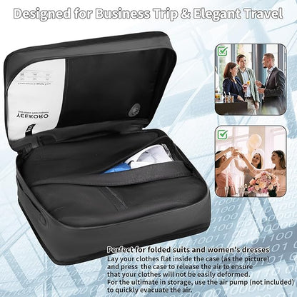 Compression Packing Cubes for Travel, Vacuum Bags for Business Trip, Professional IP67 Reusable Packing Cubes for 20 inch Suitcases, Organizer Bags for Luggage for Women & Men(1 PACK, No Pump)