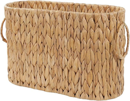 Coeusy Toilet Paper Storage Basket, Water Hyacinth Toilet Paper Holder for Up to 6 Mega Rolls, Wicker Basket for Bathroom Accessories Organizer, Boho Hand Woven Rattan Decorative Decor, Natural