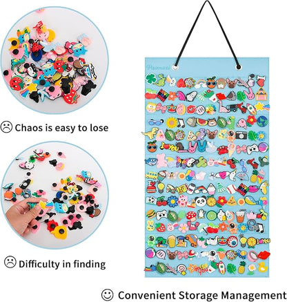 PACMAXI Shoe Charms Organizer - 186 Hole Hanging Display Stand, Wall Mounted Holder