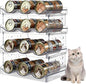 Cat Food Can Organizer, 4 Tier Can Organizer for Pantry, Transparent Acrylic Cat Food Storage Container Holds 72 (3.5oz) Cans, Can Rack Organizer for Countertop Kitchen Cabinet