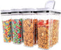 Cereal Containers Storage Set, Airtight Food Storage Container with Lid 4L/135.2oz,4PCS BPA-FREE Plastic Pantry Organization Canisters for Rice Cereal Flour Sugar Dry Food in Kitchen