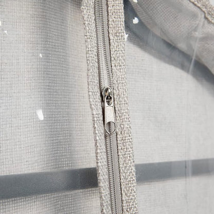 Household Essentials Hanging Zippered Garment Storage Bag with Clear Vision Front, Silver, Set of 2