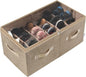 Moteph Shoe Organizer for Closet - Shoe Storage Organizer for Closet Organization with Clear Cover & Adjustable Dividers, Shoe Rack & Basket - (Light Brown, Large - 24 Pairs)