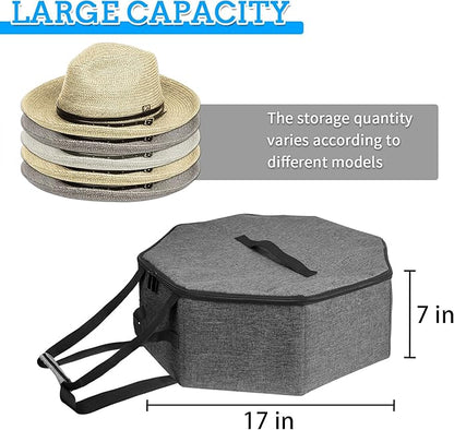 2 Pack Hat Box Cowboy Hats Box Hat Boxes for Women Storage,Cowboy Hats Storage for Travel,Wide Brims Cap Carrier Case for Closet with Handles,Hatbox Storage Boxes Closet Organizers