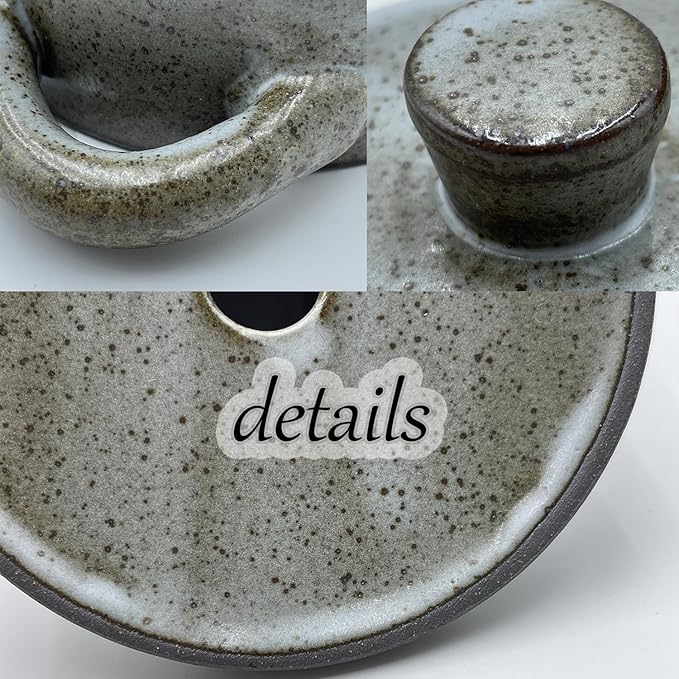 Ceramic Salt Cellar With Lid & Spoon,12oz Salt Container For Countertop,Sugar Bowl,Spice Jar(Gray B)