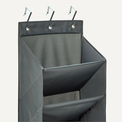 Amazon Basics 8 Tier Over the Door Shoe Organizer, Large Capacity Space Saving Hanging Shoe Storage for Closet and Dorm, Dark Grey
