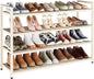 4-Tier Heavy Duty Metal Shoe Rack, 200 lbs Load Capacity Shoe Organizer with Reinforced Steel Tubes, No-Wobble Free Standing Shoe Shelf for Entryway, Closet, Bedroom, Dorm – Easy Assembly, Black