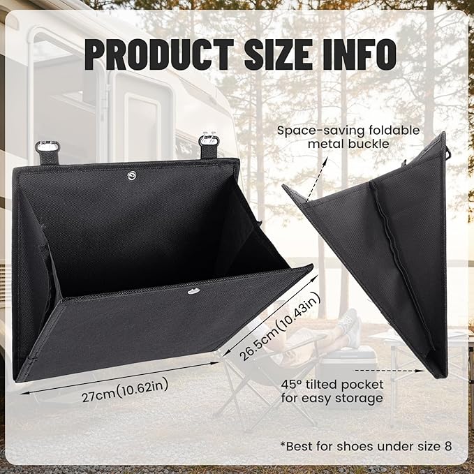 2-Packs Over The Door Organizer - Foldable Hanging Storage Rack with Adhesive Hooks for Shoes, Toiletries | No Drill Space Saver for Narrow Doors in RV, Dorm, Bathroom, Closet (2PCS)