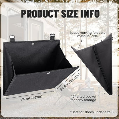 2-Packs Over The Door Organizer - Foldable Hanging Storage Rack with Adhesive Hooks for Shoes, Toiletries | No Drill Space Saver for Narrow Doors in RV, Dorm, Bathroom, Closet (2PCS)
